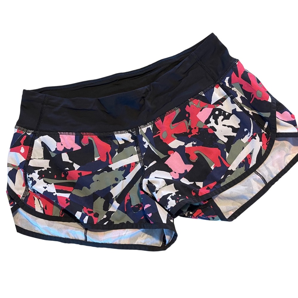 Lululemon Speed Up Shorts Women's Size 6 Multi Color Abstract Print Athletic